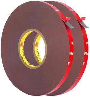Double Sided Tape Heavy Duty, Super Strong Adhesive, 100ft x 0.39in, 2 Pack Outdoor Waterproof, Stick Foam Mounting Tape for Walls Automotive Trim Home Office Decor Industrial Car, Made of 3M VHB Double Sided Tape Heavy Duty, Super Strong Adhesive, 100ft x 0.39in, 2 Pack Outdoor Waterproof, Stick Foam Mounting Tape for Walls Automotive Trim Home Office Decor Industrial Car, Made of 3M VHB