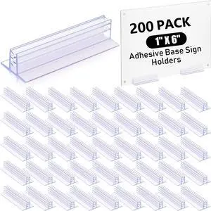200 Pcs Sign Holder, Adhesive Base Sign Holders Multiple Uses for Counters, Warehouses, Base Holders with Strong Adhesive (1*6in) 200 Pcs Sign Holder, Adhesive Base Sign Holders Multiple Uses for Counters, Warehouses, Base Holders with Strong Adhesive (1*6in)