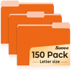 File Folders, 150 Pack Manilla Folders 8.5 x 11, Colored File Folders Home Office School Supplies for Documents Files Paper, Orange File Folders, 150 Pack Manilla Folders 8.5 x 11, Colored File Folders Home Office School Supplies for Documents Files Paper, Orange