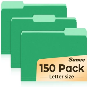 File Folders, 150 Pack Manilla Folders 8.5 x 11, Colored File Folders Home Office School Supplies for Documents Files Paper, Green File Folders, 150 Pack Manilla Folders 8.5 x 11, Colored File Folders Home Office School Supplies for Documents Files Paper, Green