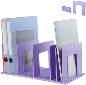 Adjustable Vertical File Sorter Sturdy Plastic Expandable Upright File Holder, Desktop Binder Organizer, School Office File Organizer Bookshelf Divider, Assemble Easily Endlessly, Purple Adjustable Vertical File Sorter Sturdy Plastic Expandable Upright File Holder, Desktop Binder Organizer, School Office File Organizer Bookshelf Divider, Assemble Easily Endlessly, Purple