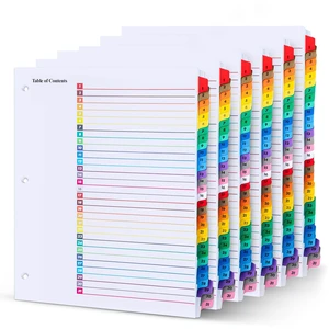 Tab Dividers for 3 Ring Binders 6 Sets, 131 Numbered Index Dividers with Table of Contents 8.5 x 11 in, 3-Hole Punched Binder Dividers for School, Office, Filing, Organizing - 6 Pack Tab Dividers for 3 Ring Binders 6 Sets, 131 Numbered Index Dividers with Table of Contents 8.5 x 11 in, 3-Hole Punched Binder Dividers for School, Office, Filing, Organizing - 6 Pack