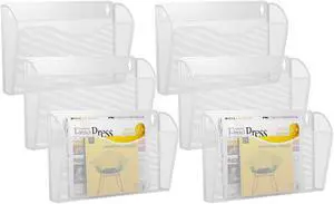 6 Single Pocket Wall File Holder, Mesh Hanging File Folder Paper Organizer, Vertical Wall Mounted Mail Basket, Storage Organization Magazine Rack for Office, Home and School, White 6 Single Pocket Wall File Holder, Mesh Hanging File Folder Paper Organizer, Vertical Wall Mounted Mail Basket, Storage Organization Magazine Rack for Office, Home and School, White