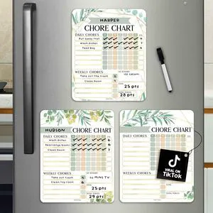 Magnetic Chore Chart for Kids Multiple Kids Chore Board for Home and School Geo Greenery Dry Erase Behavior Chart for Kid at Home, Weekly and Daily Responsibility Task Tracker for Teens and Adults Magnetic Chore Chart for Kids Multiple Kids Chore Board for Home and School Geo Greenery Dry Erase Behavior Chart for Kid at Home, Weekly and Daily Responsibility Task Tracker for Teens and Adults