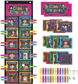 Class Jobs Pocket Chart Chalkboard Bright Class Helpers Pocket Chart Classroom Jobs Chart with Cards Clips Hooks, Teacher Helper Bulletin Board Set, Back to School Classroom Teacher Supplies Class Jobs Pocket Chart Chalkboard Bright Class Helpers Pocket Chart Classroom Jobs Chart with Cards Clips Hooks, Teacher Helper Bulletin Board Set, Back to School Classroom Teacher Supplies