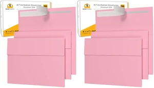 200 5x7 Pink Invitation Envelopes - For 5x7 Cards - A7 - (5 ¼ x 7 ¼ inches) - Perfect for Weddings, Graduation, Baby Shower - 120 GSM - Peel, Press & Self Seal - Square Flap (Pack of 2) 200 5x7 Pink Invitation Envelopes - For 5x7 Cards - A7 - (5 ¼ x 7 ¼ inches) - Perfect for Weddings, Graduation, Baby Shower - 120 GSM - Peel, Press & Self Seal - Square Flap (Pack of 2)
