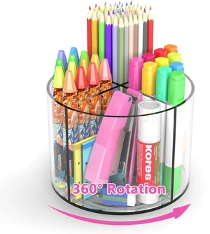 Small Pencil Organizer for Desk Acrylic Art Organizer Clear 4 Compartments Rotating Art Supply Organizer for Kid Spinning Marker Caddy Pen Organizer for Desk Small Pencil Organizer for Desk Acrylic Art Organizer Clear 4 Compartments Rotating Art Supply Organizer for Kid Spinning Marker Caddy Pen Organizer for Desk