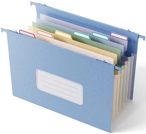Wheat Straw Hanging File Folders,7-Pocket Accordion Organizer Large Capacity, Letter Size for Filing Cabinet, 100% BPA Free, Return to Nature, Healthy Living-UN Blue Wheat Straw Hanging File Folders,7-Pocket Accordion Organizer Large Capacity, Letter Size for Filing Cabinet, 100% BPA Free, Return to Nature, Healthy Living-UN Blue