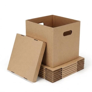 Vinyl Record Storage Boxes with Lids 7 Pack, 13 Inch Cube, Collapsible Corrugated Cardboard, Quick Fold Assembly with Pre-Applied Adhesive, Side Cut-Out Handles, Home Office Organizer Vinyl Record Storage Boxes with Lids 7 Pack, 13 Inch Cube, Collapsible Corrugated Cardboard, Quick Fold Assembly with Pre-Applied Adhesive, Side Cut-Out Handles, Home Office Organizer