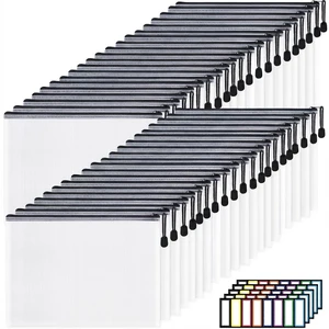 40pcs A4 Zipper Pouch Bags, Mesh Pouch Bags for Board Games & Puzzles Supplies, Waterproof Document Zipper Cases for School Toys Office Cosmetics Travel Storage,Black 40pcs A4 Zipper Pouch Bags, Mesh Pouch Bags for Board Games & Puzzles Supplies, Waterproof Document Zipper Cases for School Toys Office Cosmetics Travel Storage,Black