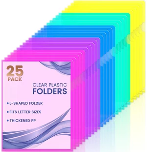 25 Pack Clear Document Folder Project Pockets, Clear Plastic Folders Letter Size Plastic Document Folders Paper Poly Jacket Sleeves Folders Copy, 5 Assorted Colors 25 Pack Clear Document Folder Project Pockets, Clear Plastic Folders Letter Size Plastic Document Folders Paper Poly Jacket Sleeves Folders Copy, 5 Assorted Colors
