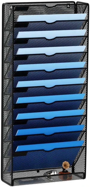 Hanging Wall File Organizer 10 Tier Wall Mounted File Holder Document Wall Organizer Magazine Organization for Office Home, Black Hanging Wall File Organizer 10 Tier Wall Mounted File Holder Document Wall Organizer Magazine Organization for Office Home, Black
