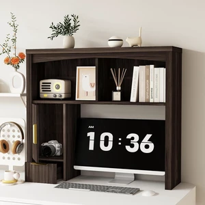 Desk Hutch Shelf Desktop Shelf, Wooden Desk Hutch with Storage Desktop Bookshelf with Cabinet & Drawer Desk Organizer, Space-Saving Organization, Over Desk Shelf for Home, Dorm, Walnut Desk Hutch Shelf Desktop Shelf, Wooden Desk Hutch with Storage Desktop Bookshelf with Cabinet & Drawer Desk Organizer, Space-Saving Organization, Over Desk Shelf for Home, Dorm, Walnut
