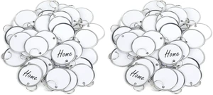 50 Pcs Key Tags 1.5 Inch Round Key Chain Tags Writable White Paper Labels with Metal Edges and Split Rings Sturdy Lightweight Key Item Identifiers (Pack of 2) 50 Pcs Key Tags 1.5 Inch Round Key Chain Tags Writable White Paper Labels with Metal Edges and Split Rings Sturdy Lightweight Key Item Identifiers (Pack of 2)