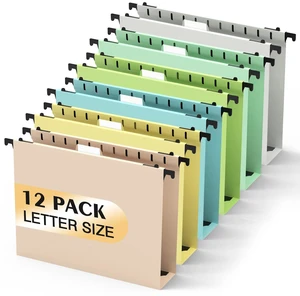 Plastic Hanging File Folder, 12 Pack, Letter Size, Pastel Colors Extra Capacity,12 Pack Reinforced Hang Folders,Heavy Duty 2 Inch Expansion,Filing Cabinet Folder for Bulk Files/Medical Chart Plastic Hanging File Folder, 12 Pack, Letter Size, Pastel Colors Extra Capacity,12 Pack Reinforced Hang Folders,Heavy Duty 2 Inch Expansion,Filing Cabinet Folder for Bulk Files/Medical Chart
