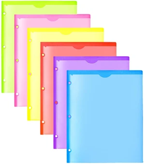 Heavy Duty Plastic Folders with Clear Front Pockets - 6 Pack, Extra Thick Folders with Pockets and Holes for Binders, with Card Slot for Letter Size Paper Assorted Colors Heavy Duty Plastic Folders with Clear Front Pockets - 6 Pack, Extra Thick Folders with Pockets and Holes for Binders, with Card Slot for Letter Size Paper Assorted Colors