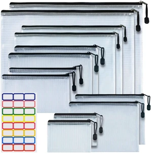 12PCS Mesh Zipper Pouch Bags: Black Clear Zipper Pouches for Classroom 6 Size Plastic Board Game Organizer and Storage, Multisize Clear Zipper Bags Waterproof for School Office Travel Supplies 12PCS Mesh Zipper Pouch Bags: Black Clear Zipper Pouches for Classroom 6 Size Plastic Board Game Organizer and Storage, Multisize Clear Zipper Bags Waterproof for School Office Travel Supplies