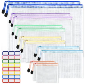 12PCS Mesh Zipper Pouch Bags: 6 Size Clear Zipper Pouches for Classroom 6 Colors Plastic Board Game Organizer and Storage, Multisize Clear Zipper Bags Waterproof for School and Office Supplies 12PCS Mesh Zipper Pouch Bags: 6 Size Clear Zipper Pouches for Classroom 6 Colors Plastic Board Game Organizer and Storage, Multisize Clear Zipper Bags Waterproof for School and Office Supplies