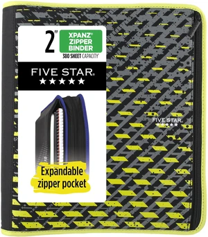 Zipper Binder, 2 Inch 3-Ring Xpanz Case Binder with Expansion Panel, Removable Pencil Pouch, 380 Sheet Capacity, Sport Lime (280177FA) Zipper Binder, 2 Inch 3-Ring Xpanz Case Binder with Expansion Panel, Removable Pencil Pouch, 380 Sheet Capacity, Sport Lime (280177FA)