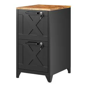 File Cabinet with Lock Vertical Filing Storage Cabinet Office Home Steel for Letter Size File Cabinet Locked,Assembly Required (Black, 2 Drawers-Metal Leg/Wood Top) File Cabinet with Lock Vertical Filing Storage Cabinet Office Home Steel for Letter Size File Cabinet Locked,Assembly Required (Black, 2 Drawers-Metal Leg/Wood Top)