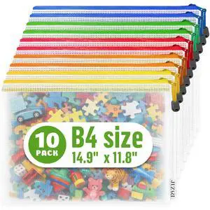10 Pack Large Mesh Zipper Pouch B4 (12x15in) - Game Bags for Puzzle and Toy Storage Bags - Board Game Storage Zip Plastic Mesh Bags for Toys & Playroom Organization and Storage Zippered Pouches Folder 10 Pack Large Mesh Zipper Pouch B4 (12x15in) - Game Bags for Puzzle and Toy Storage Bags - Board Game Storage Zip Plastic Mesh Bags for Toys & Playroom Organization and Storage Zippered Pouches Folder