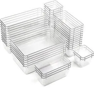 Clear Acrylic Drawer Organizer Trays, 5 Size Junk Box Organization Small Storage Container Bin for Desk Makeup Bathroom Vanity Kitchen Tool Make Up Workspace Home Dorm Apartment Office Room Nightstand Clear Acrylic Drawer Organizer Trays, 5 Size Junk Box Organization Small Storage Container Bin for Desk Makeup Bathroom Vanity Kitchen Tool Make Up Workspace Home Dorm Apartment Office Room Nightstand