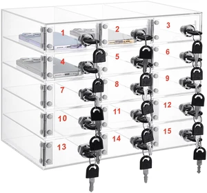 Cell Phone Locker Box for Classroom, Back to School, Clear, 15 Slots Clear Acrylic Cell Phone Storage Cabinet Bin with Door Locks for Classroom School Students Office Factory Employees Cell Phone Locker Box for Classroom, Back to School, Clear, 15 Slots Clear Acrylic Cell Phone Storage Cabinet Bin with Door Locks for Classroom School Students Office Factory Employees