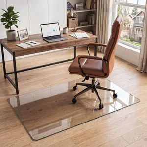 30"x48" Tempered Glass Office Chair Mat for Carpet & Hardwood Floor 1/5" Thick Clear Floor Protector Desk Chair Mat with Rounded and Polished Edges, Resist Scratching, Cracking, Curling 30"x48" Tempered Glass Office Chair Mat for Carpet & Hardwood Floor 1/5" Thick Clear Floor Protector Desk Chair Mat with Rounded and Polished Edges, Resist Scratching, Cracking, Curling