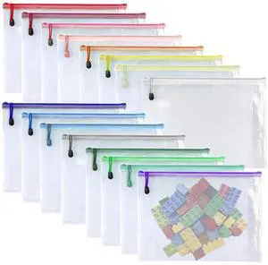 11 x 14"-16 Pcs-Plastic Mesh Zipper Pouch Document Folders Bag Zip File Bags for Office Supplies,Home,Travel Storages,Puzzle Board Games Storage- (Multicolor) 11 x 14"-16 Pcs-Plastic Mesh Zipper Pouch Document Folders Bag Zip File Bags for Office Supplies,Home,Travel Storages,Puzzle Board Games Storage- (Multicolor)