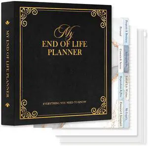 End of Life Binder Organizer Death Planner 8.5"x11", Final Wishes & Estate Document Folder with 8 Dividers & 10 Letter Size Binder Pockets, When I Die Journal Before Death Life Plan Book, Black End of Life Binder Organizer Death Planner 8.5"x11", Final Wishes & Estate Document Folder with 8 Dividers & 10 Letter Size Binder Pockets, When I Die Journal Before Death Life Plan Book, Black