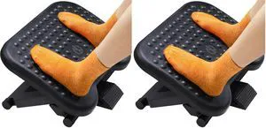 Under Desk Footrest, Adjustable Foot Rest with 3 Height Settings and 30-Degree Angle, Ergonomic Desk Foot Rest with Massage Texture, Foot and Leg Rest for Home & Office (Pack of 2) Under Desk Footrest, Adjustable Foot Rest with 3 Height Settings and 30-Degree Angle, Ergonomic Desk Foot Rest with Massage Texture, Foot and Leg Rest for Home & Office (Pack of 2)