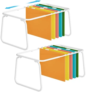 Hanging File Folder Frame, Adjustable Letter Size File Holder 16-25 Inches, Metal File Cabinet Rails for Office, Home, School, 2P(White) Hanging File Folder Frame, Adjustable Letter Size File Holder 16-25 Inches, Metal File Cabinet Rails for Office, Home, School, 2P(White)