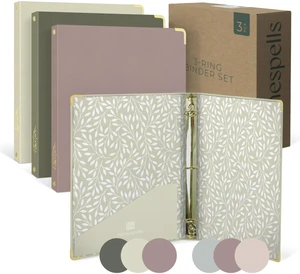 3 Ring Binder 1-Inch Rings 3-Pack of Cute Binders with Pockets, Gold-Foil & Metal Corners 1 Inch Binders 3 Ring Cute for School, Office & Work 1" Pastel Three-Ring Binder One Inch 3 Ring Binder 1-Inch Rings 3-Pack of Cute Binders with Pockets, Gold-Foil & Metal Corners 1 Inch Binders 3 Ring Cute for School, Office & Work 1" Pastel Three-Ring Binder One Inch