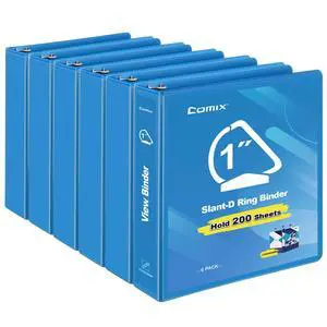 Sturdy 1 Inch Slant-D Ring 3 Ring Binder with Clear View Cover 1"Heavy Duty Slant-D Ring,PVC-Free 2.4mm Board,Holds 225 Letter Sheets,Bulk for Corporate Offices,6 Pack (Light Blue) Sturdy 1 Inch Slant-D Ring 3 Ring Binder with Clear View Cover 1"Heavy Duty Slant-D Ring,PVC-Free 2.4mm Board,Holds 225 Letter Sheets,Bulk for Corporate Offices,6 Pack (Light Blue)