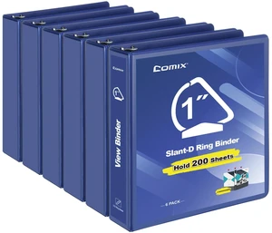 Sturdy 1 Inch Slant-D Ring 3 Ring Binder with Clear View Cover 1"Heavy Duty Slant-D Ring,PVC-Free 2.4mm Board,Holds 225 Letter Sheets,Commercial Bulk for Corporate Offices,6 Pack (Blue) Sturdy 1 Inch Slant-D Ring 3 Ring Binder with Clear View Cover 1"Heavy Duty Slant-D Ring,PVC-Free 2.4mm Board,Holds 225 Letter Sheets,Commercial Bulk for Corporate Offices,6 Pack (Blue)