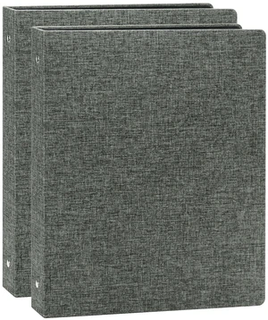 Linen 3 Ring Binder 1 Inch, Letter Size, 2 Pack, DarkGrey Round rings, 8.5'' x 11'' paper, school office home, recipe binder, dual pockets Linen 3 Ring Binder 1 Inch, Letter Size, 2 Pack, DarkGrey Round rings, 8.5'' x 11'' paper, school office home, recipe binder, dual pockets