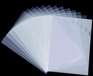 Plastic Clear Document Folders - 100 Pack, L-Type Folders Copy Safe Project Pockets, for Letter Size Sheets, Transparent Color Plastic Clear Document Folders - 100 Pack, L-Type Folders Copy Safe Project Pockets, for Letter Size Sheets, Transparent Color