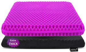 Gel Seat Cushion for Long Sitting, Extra Thick Gel Cushion for Wheelchair Soft Chair Pads for Office Home Chairs Car Seats Long Trips - Back Sciatica Hip Tailbone Pain Relief Cushion (Violet) Gel Seat Cushion for Long Sitting, Extra Thick Gel Cushion for Wheelchair Soft Chair Pads for Office Home Chairs Car Seats Long Trips - Back Sciatica Hip Tailbone Pain Relief Cushion (Violet)