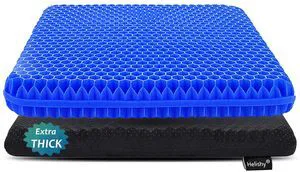 Gel Seat Cushion for Long Sitting, Extra Thick Gel Cushion for Wheelchair Soft Chair Pads for Office Home Chairs Car Seats Long Trips - Back Sciatica Hip Tailbone Pain Relief Cushion (Blue) Gel Seat Cushion for Long Sitting, Extra Thick Gel Cushion for Wheelchair Soft Chair Pads for Office Home Chairs Car Seats Long Trips - Back Sciatica Hip Tailbone Pain Relief Cushion (Blue)