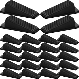 24 Pack Door Stoppers for Bottom of Door Rubber Door Stop Wedge Sturdy Stackable Door Stops for Floor Wall Carpet Heavy Duty Door, Black 24 Pack Door Stoppers for Bottom of Door Rubber Door Stop Wedge Sturdy Stackable Door Stops for Floor Wall Carpet Heavy Duty Door, Black