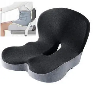 Orthopedic Cushion, Seat Cushion for Office Chair and Car, Ergonomic Memory Foam L Shaped Integrated Seat Cushions, Lumbar Support Tailbone Pain Relief for Office Chair Car (B-Black Grey) Orthopedic Cushion, Seat Cushion for Office Chair and Car, Ergonomic Memory Foam L Shaped Integrated Seat Cushions, Lumbar Support Tailbone Pain Relief for Office Chair Car (B-Black Grey)