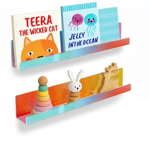 2 Pcs Magnetic Book Shelf for Whiteboard, Strong Adsorption Reusable Acrylic Bookshelf Book Display Holder for Teacher Kids Classroom Refrigerator Office (Iridescent) 2 Pcs Magnetic Book Shelf for Whiteboard, Strong Adsorption Reusable Acrylic Bookshelf Book Display Holder for Teacher Kids Classroom Refrigerator Office (Iridescent)