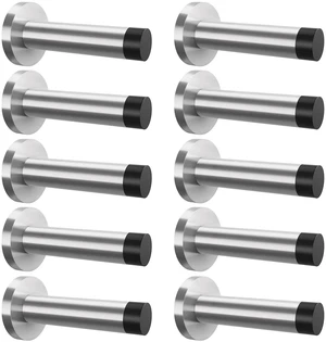 10Pcs Door Stop, 3.5 Inch Heavy Duty 304 Stainless Steel Door Stopper with Rubber Tips Bumper, Wall Mounted Door Holder Protection Sound Dampening, Brushed Nickel 10Pcs Door Stop, 3.5 Inch Heavy Duty 304 Stainless Steel Door Stopper with Rubber Tips Bumper, Wall Mounted Door Holder Protection Sound Dampening, Brushed Nickel
