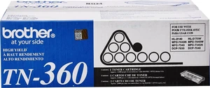 Genuine High Yield Toner Cartridge, Black Toner, Page Yield Up to 2,600 Pages, TN360 Genuine High Yield Toner Cartridge, Black Toner, Page Yield Up to 2,600 Pages, TN360