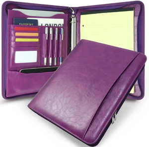 Zippered 3 Ring Portfolio Binder, Padfolio Organizer for Women Faux leather folder fits Letter/A4 pads and 13.9 in tablet, with card slots, 4 pen loops and phone pocket Zippered 3 Ring Portfolio Binder, Padfolio Organizer for Women Faux leather folder fits Letter/A4 pads and 13.9 in tablet, with card slots, 4 pen loops and phone pocket