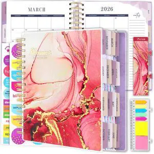 Planner 2026-2027, 18 Months Large Daily Weekly Monthly Organizer July 2026 - Dec 2027, 8.5x9.8", Calendar with Page Tabs, Separator, Pocket Folder, Bookmark & Stickers & Sticky Note Set Planner 2026-2027, 18 Months Large Daily Weekly Monthly Organizer July 2026 - Dec 2027, 8.5x9.8", Calendar with Page Tabs, Separator, Pocket Folder, Bookmark & Stickers & Sticky Note Set