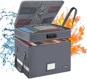 File Box with Lock,Multi-Layer Fireproof Document Box Collapsible File Storage Organizer with Pockets/Handle,Large Portable Home Office Filing Box for Hanging Letter/Legal Size Folders,Gray File Box with Lock,Multi-Layer Fireproof Document Box Collapsible File Storage Organizer with Pockets/Handle,Large Portable Home Office Filing Box for Hanging Letter/Legal Size Folders,Gray