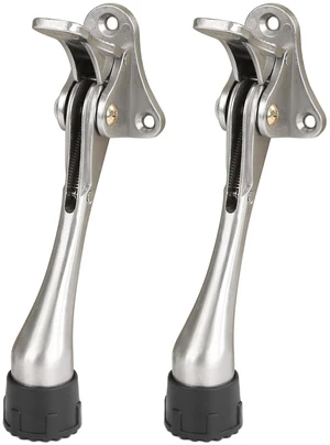 Kickdown Door Stopper 5Inches - 2 Packs One Touch Adjustable Height Door Stop for The Bottom of Door The Bottom of Door Aluminum Alloy Metal Door Stopper with Rubber Tip Satin Nickel Kickdown Door Stopper 5Inches - 2 Packs One Touch Adjustable Height Door Stop for The Bottom of Door The Bottom of Door Aluminum Alloy Metal Door Stopper with Rubber Tip Satin Nickel