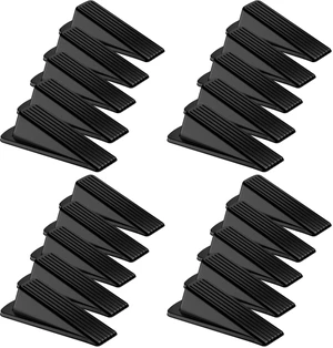 20 Pack Door Stoppers for Bottom of Door, Premium Rubber Door Stops, Sturdy Wedge for Carpet, Tile, Concrete, Wood, Door Holder for Heavy Duty Door, Black 20 Pack Door Stoppers for Bottom of Door, Premium Rubber Door Stops, Sturdy Wedge for Carpet, Tile, Concrete, Wood, Door Holder for Heavy Duty Door, Black