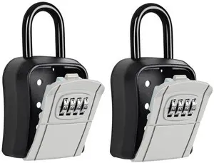 Portable Key Lock Box,Key Holder Safe Security Lock Box for Indoor, Outdoor, Garage, Garden, Store (2, Grey) Portable Key Lock Box,Key Holder Safe Security Lock Box for Indoor, Outdoor, Garage, Garden, Store (2, Grey)